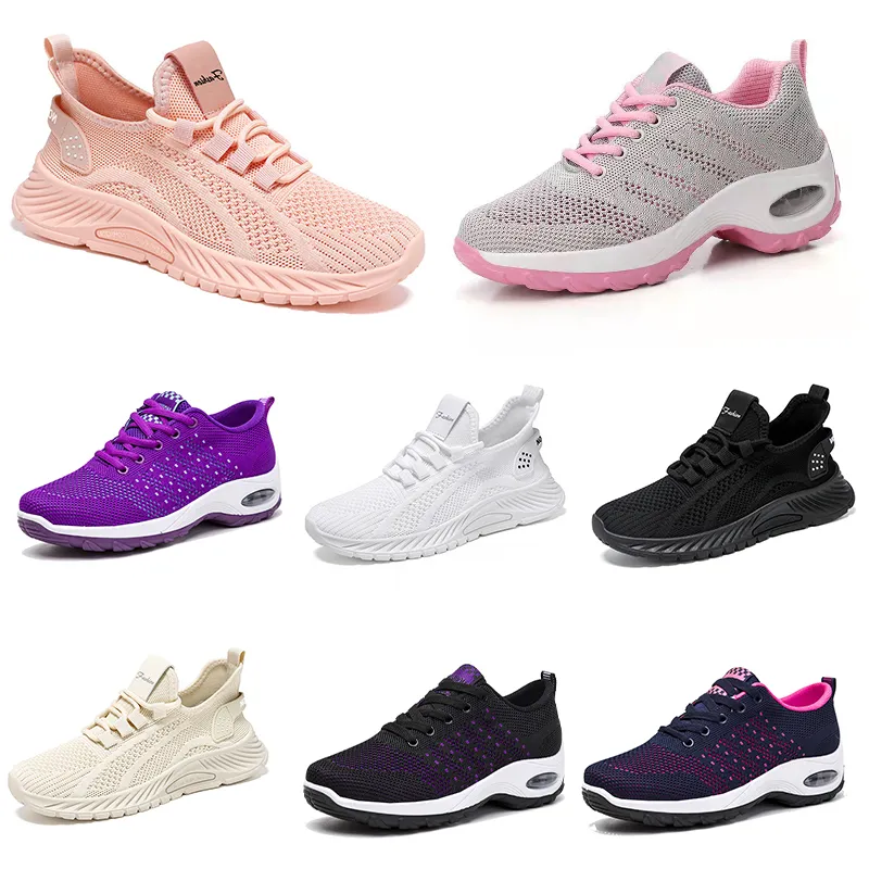 Nouveaux hommes Chaussures pour femmes randonnées courir chaussures plats softs seme mode violet blanc noir confortable sport couleur bloquer q51 gai
