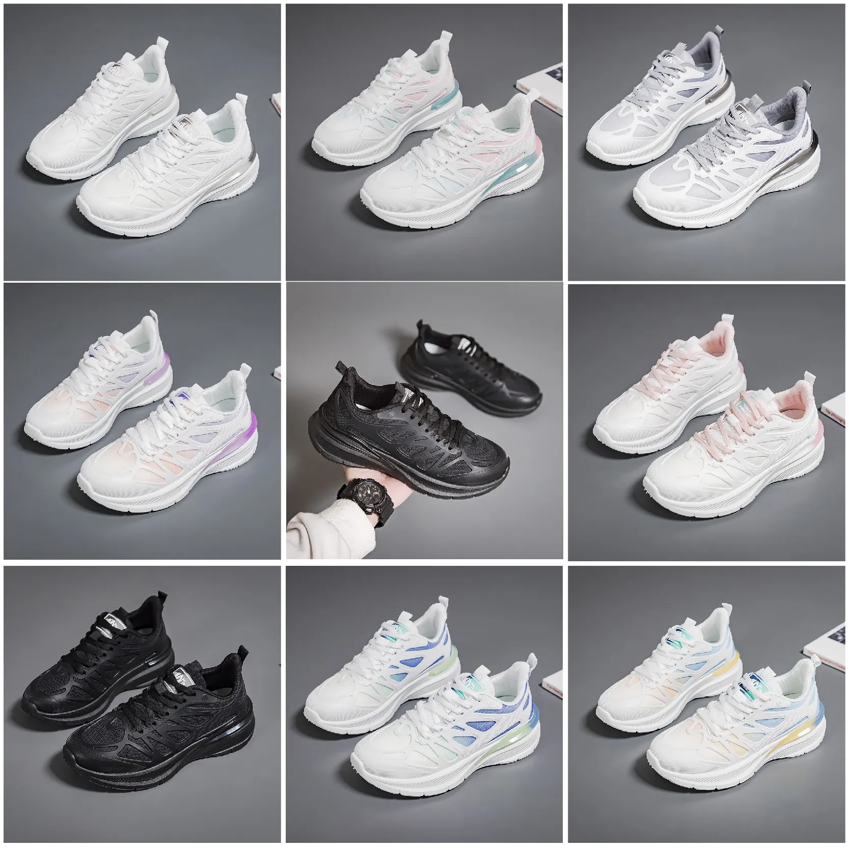 2024 Été Nouveau produit Chaussures de course Designer pour hommes Femmes Baskets de mode Blanc Noir Gris Rose Mesh-18 Surface Femmes Entraîneurs de sports de plein air GAI Sneaker Shoes