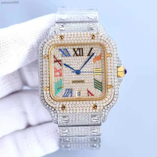 Mechanical High End Top Brand Custom Moissanite Watch luxury Original Hand Set Iced out diamond Hip Hop Bust Down Watch4NPI high quality diamond watch montre