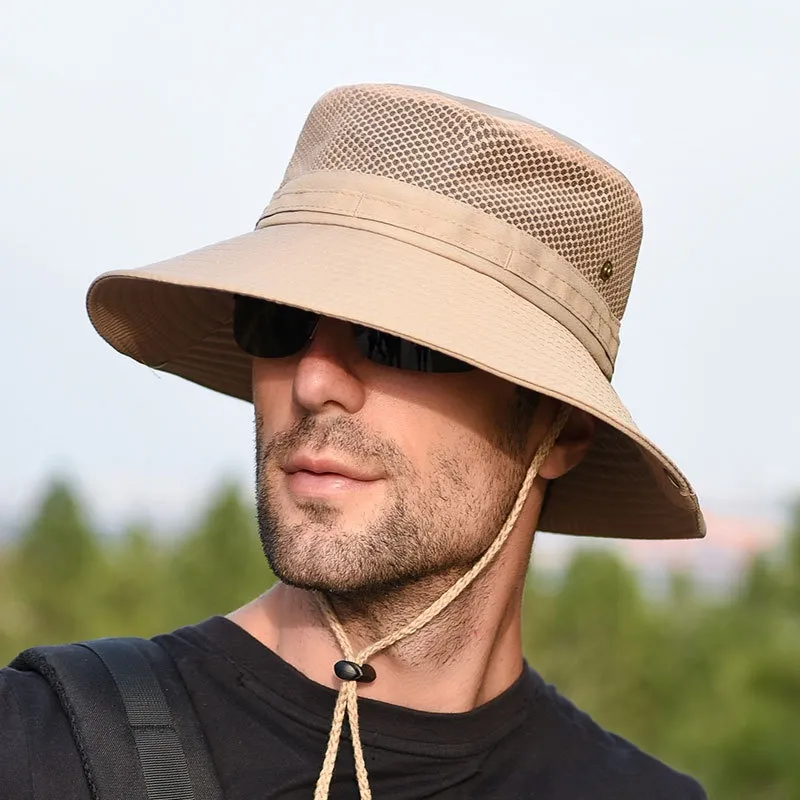 الصيد في الهواء الطلق مقاوم للأشعة فوق البنفسجية قبعة الطنف الكبيرة قبعة الصيف Sunshade Fisherman Sunchnen Capable Captible
