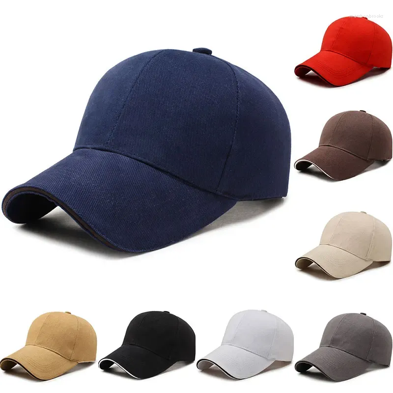 Bollmössor Solid Color Baseball Cap för män Kvinnor Vanlig Sun Visor Hat utomhus Dammtät justerbar fritid Casquette