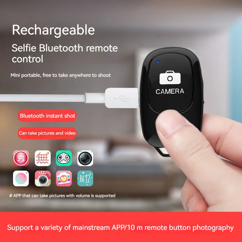 Telecomando Bluetooth autoscatto piccolo mini Tiktok controllo multifunzione nuovo pulsante per girare le pagine dispositivo fotografico wireless remoto per Android Apple Huawei Xiaomi