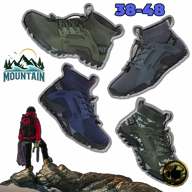 Athletic Shoes Hot sale Mens Trail Running And Mountain Breathable Hiking Trekking Trainers Arch Support Walking Water Resistant Shoes GAI softy black