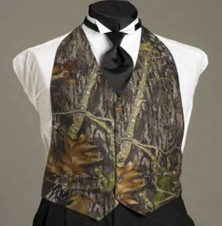 Ucuz Camo Mens Düğün Yelekleri Dış Giyim Groomsmens Vests 2016 Realtree Bahar Kamuflaj İnce Fit Erkek V Boyun Yelekleri5720480