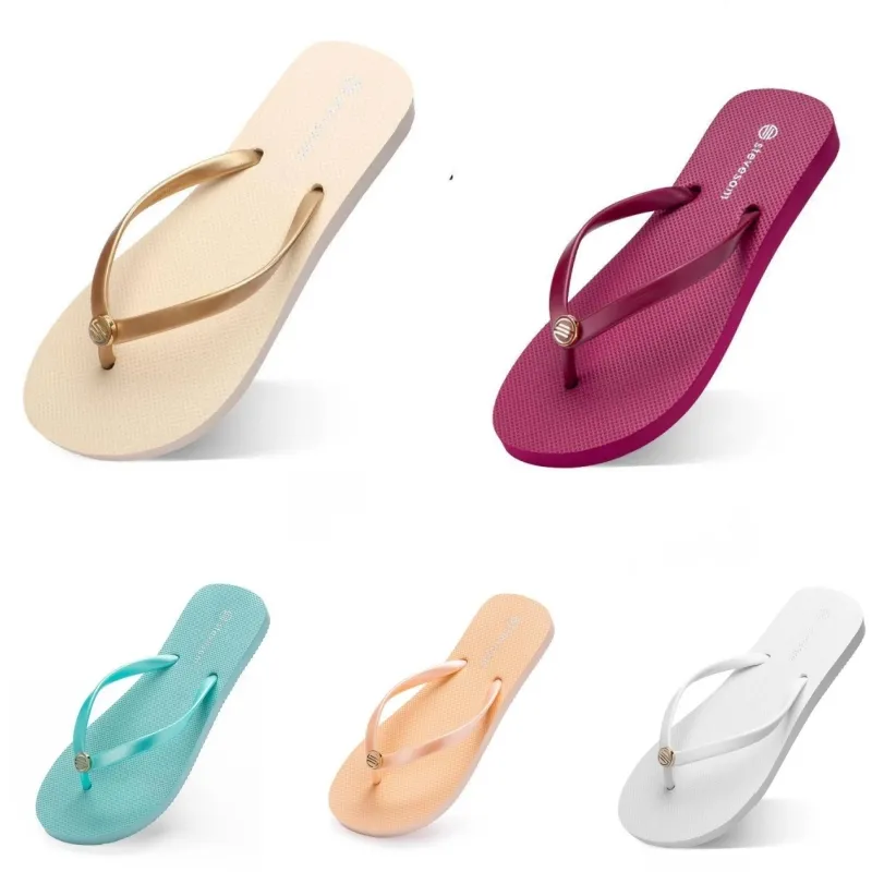 Moda Chinelos Flip Flops Sandálias de Praia Sapatos Tipo 09 Verão Schuhe Esporte Sneaker Mulheres Verde Amarelo Laranja Marinha Bule Rosa Marrom 35-38