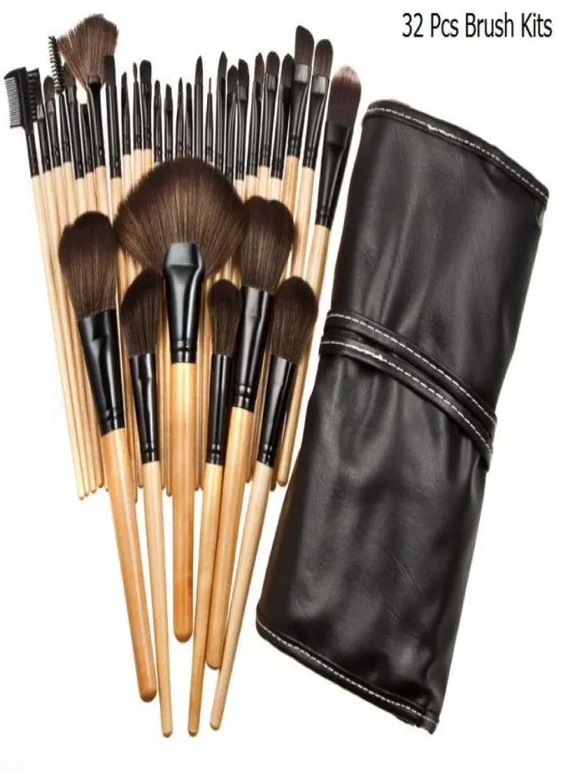 Whole 32Pcs Set Professional Makeup Brush Foundation Eye Shadows Lipsticks Powder Make Up Brushes Tools Bag pincel maquiagem5986168