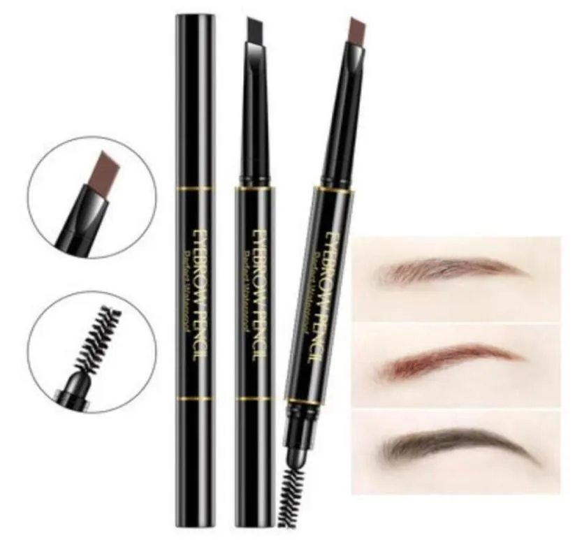 Promotion Crayon à sourcils rotatif automatique à double tête Rehausseur de sourcils étanche à deux extrémités avec pinceau de mise en forme Outil de beauté de maquillage 2092623