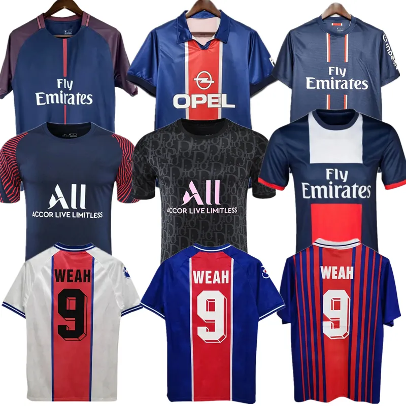 Retro clásico 13 14 17 PSgES 18 20 01 02 03 camisetas de fútbol VERRATTI DI MARIA LAVEZZI DRAXLER CAVANI KIMPEMBE MBAPPE T.SILVA DANI ALVES MATUIDI LUCAS camiseta de fútbol Hombres