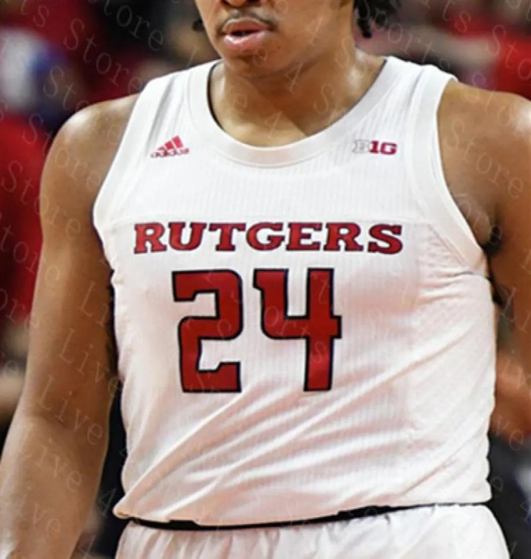 2021 Rutgers Scarlet Knights Basquete Personalizado Ron Harper Jr Geo Baker Akwasi Yeboah Jacob Young Shaq Carter Men039s Costurado 29161803