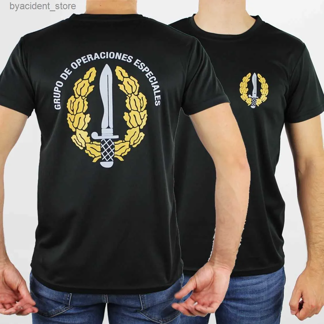 メンズTシャツCamiseta Grupo de Operaciones epseciales espaa。 100％algodn de alta calidad cuello redondo de gran tamaoカジュアルL240304