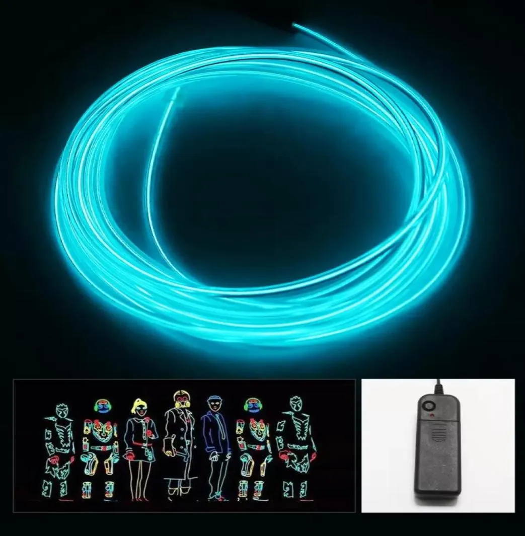 Enseigne au néon Flexible 10 couleurs LED bande lumineuse pour 300CM EL câble métallique Tube lumières froides lueur fête Auto décoration de voiture avec 12V Inver4607008