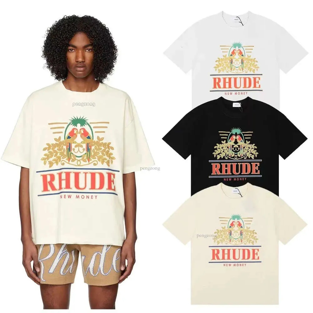 Designer T-shirts Heren Shorts Strand korte broeken Dames katoenen shirts met korte mouwen Casual T-shirt Veelzijdig Rhude Tees Shirt Sneldrogend Ademend Mesh Shorts 654