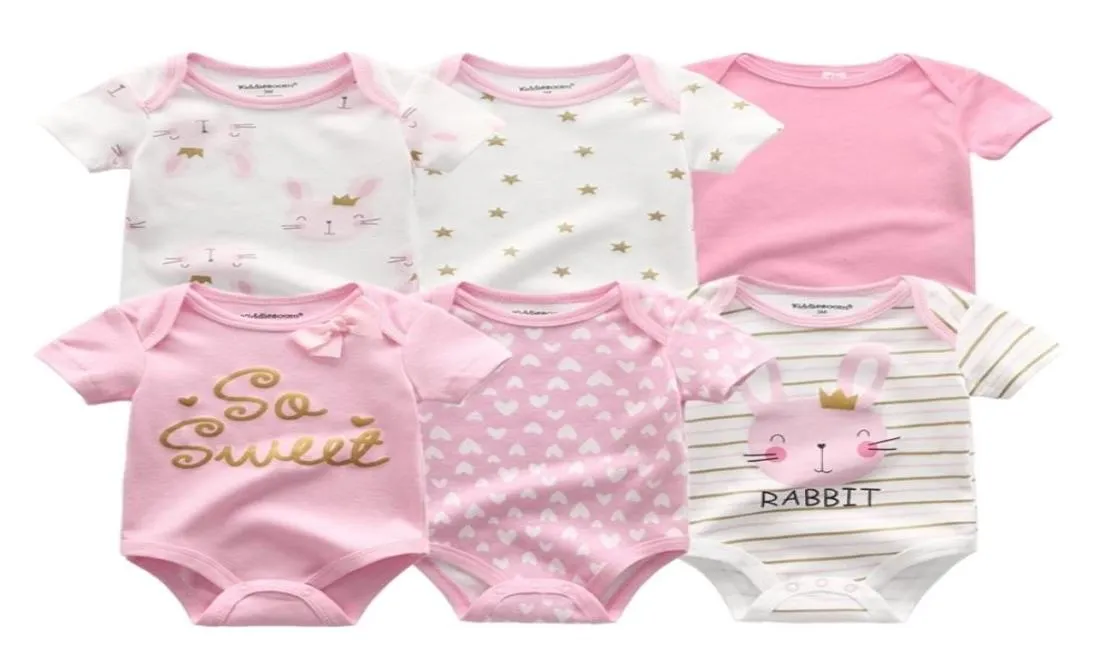 2021 Nyaste 6pcslot tjejkläder Ropa de Bebes Boy Clothes Unicorn Baby Clothing Set Rompers Newborn Cotton 012m 2103097033786