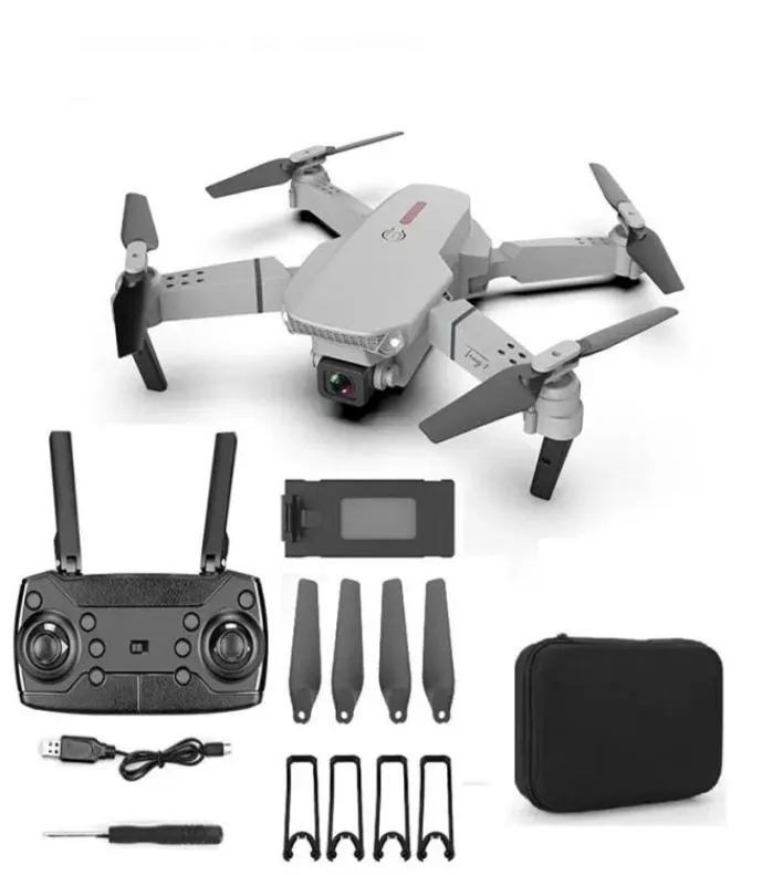 E88 Niet-professionele Intelligente Uav-speelgoeddrone met groothoek HD 4K 1080P Dubbele camera Hoogte Hold Wifi RC Opvouwbare Quadcopter Dro2813345