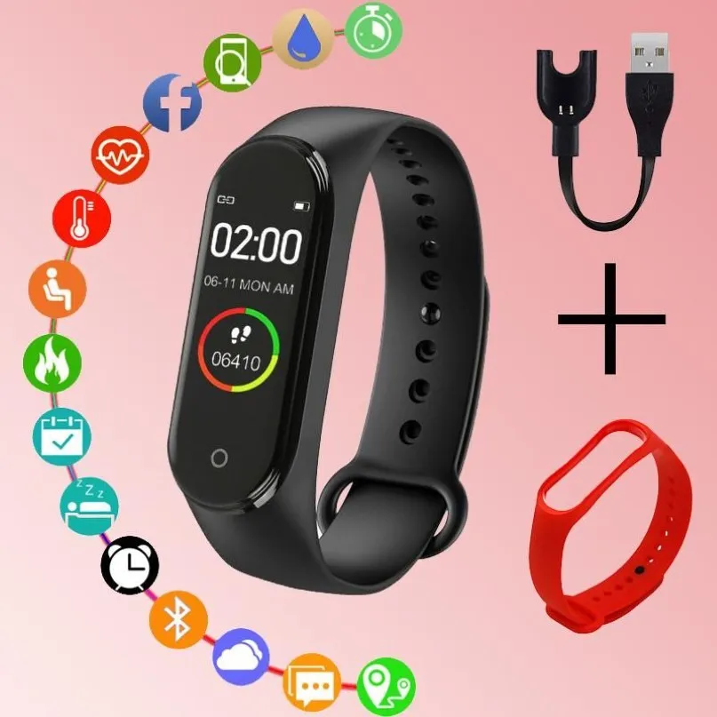 Orologi da polso M4 Orologi digitali da uomo Contapassi Collegare il telefono Adatto per uomo Donna Moda Casual Visualizzazione della data Bluetoot2249