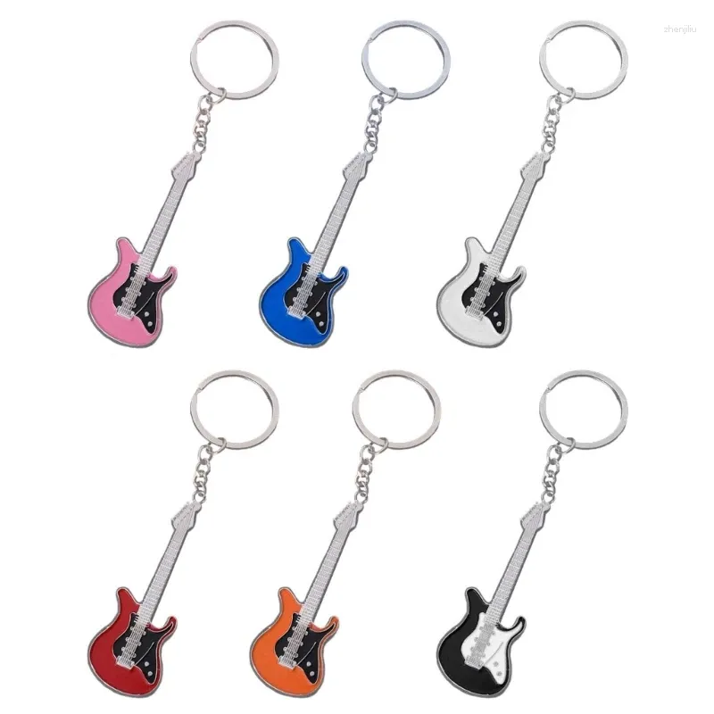 Keychains Guitar Shape Keychain Keyrings Commemorative Alloy Material Keys Rings Car Jewelry Gift For Women Girls