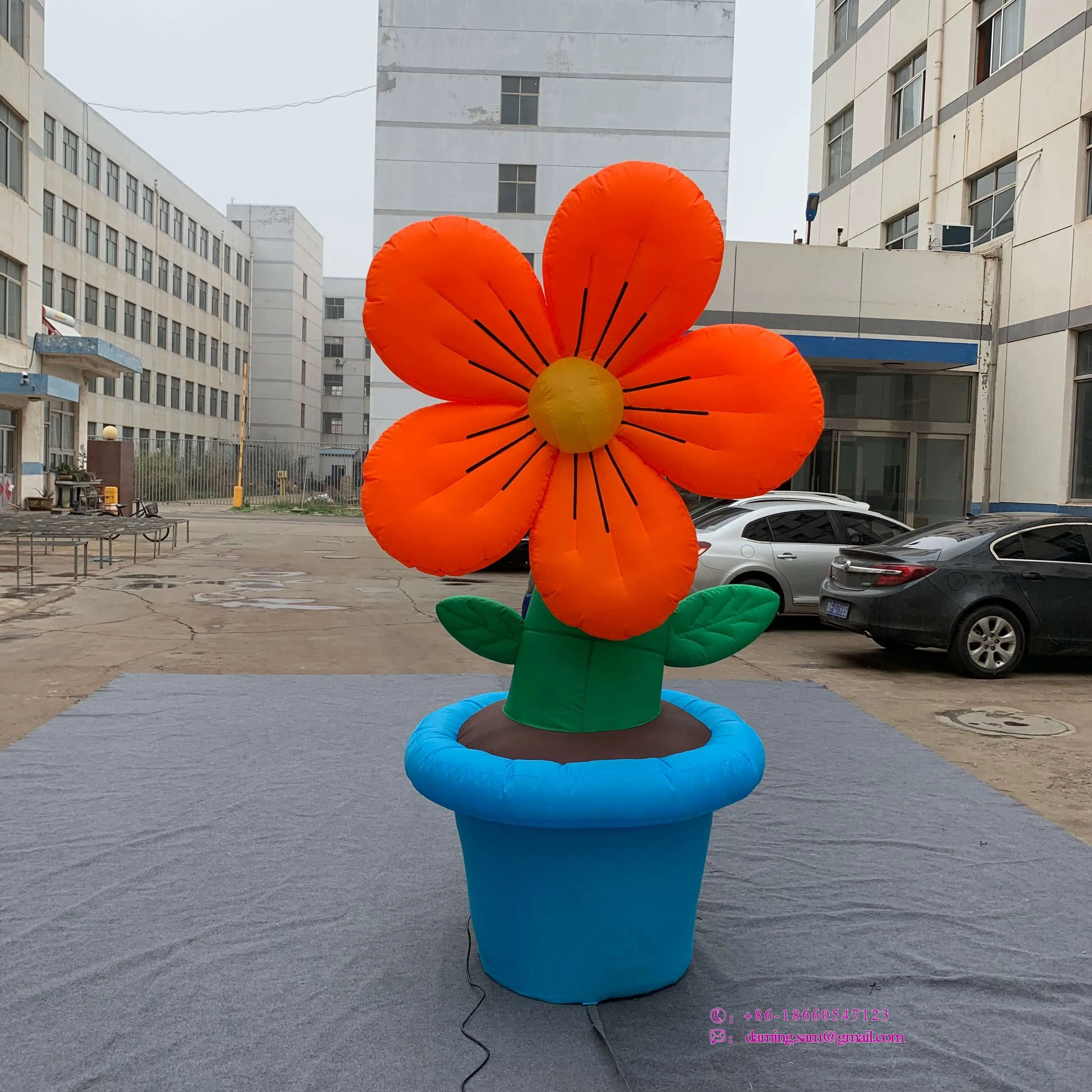 6mH (20ft) avec ventilateur géant publicité gonflable fleur de Chine prix usine fleurs gonflables pour la décoration extérieure
