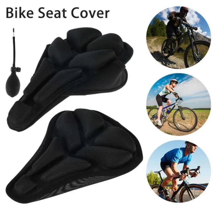 Cykelstol täckning vattentät dammtät 3D -cykel sadelkudd täcker antislip andas mjuk kudde cykel sadel täcker sm code5704245
