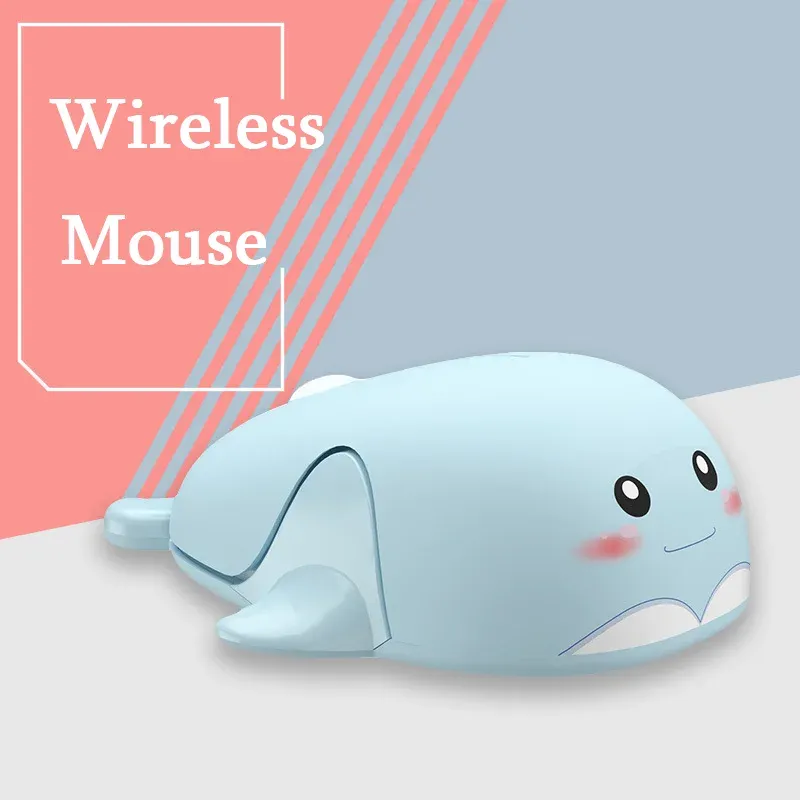 Myszy Śliczne 2,4G bezprzewodowa mysz kreskówka Dolphin 3D myszy mini gaming Mususe USB Optyczna mysz komputerowa do laptopa komputerowy prezent dla dzieci