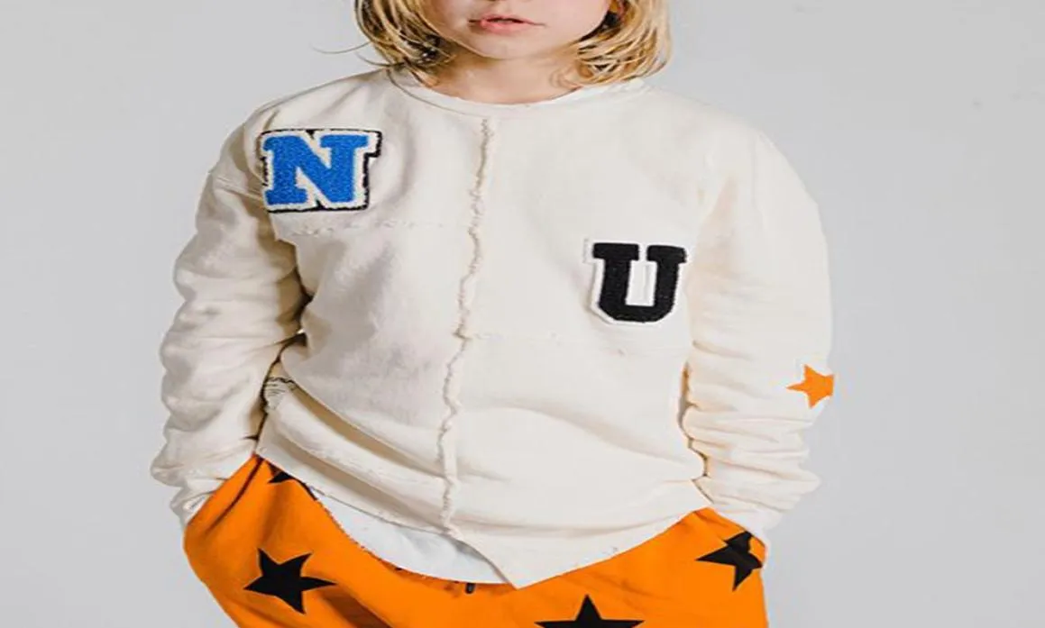 INS Children sports sweatshirts fashion kids letter applique sweatshirt 2023 spring boys girls Patchwork long sleeve casual pullov1057768