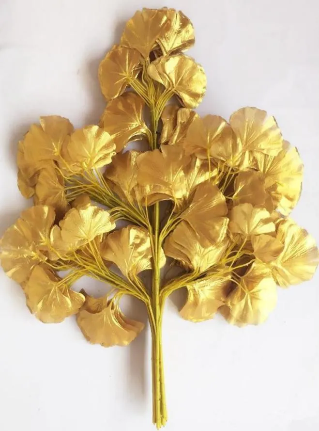 12 pièces 60 cm feuille de Ginkgo Biloba cinq branches arbres de jeune fille feuilles arbre artificiel branche de soie tige décoration de jardin de mariage 5745167