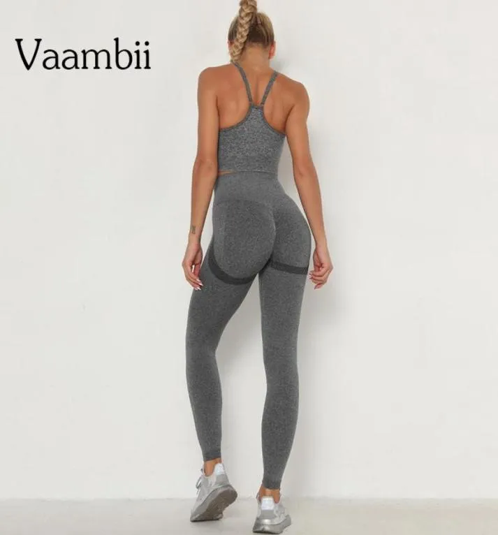 Sem costura sutiã esportivo e leggings conjunto feminino 2 peça leggings e superior desportivo trabalhar conjuntos ativos senhoras correndo exercício wear2274263