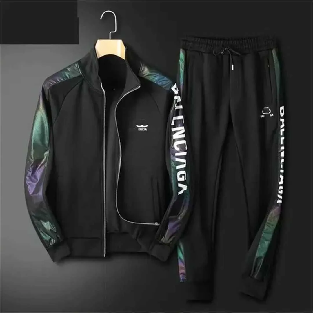 Mens Tracksuits European station autumn new casual sports suit mens fashion versatile splicing long-sleeve handsome youth two-piece set M--3XL XICT