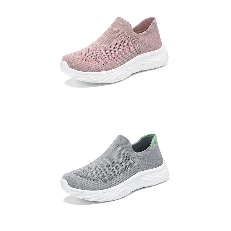 Scarpe da donna 2024 Nuove scarpe sportive per il tempo libero Scarpe da corsa Suola Scarpe pigre Edizione coreana Tendenza Volare Tessitura One Step Scarpe singole GAI 028