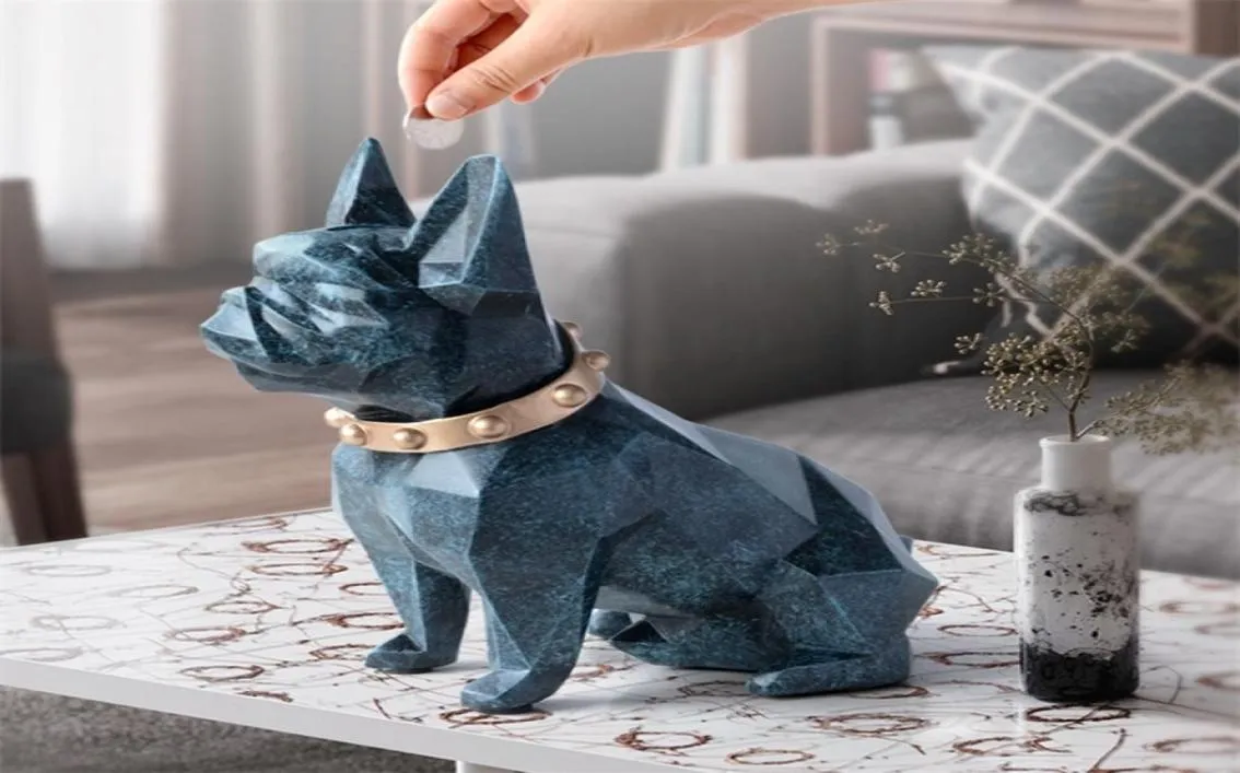 bouledogue français tirelire figurine décorations pour la maison boîte de rangement de pièces de monnaie support jouet enfant cadeau tirelire chien pour enfants 207723145