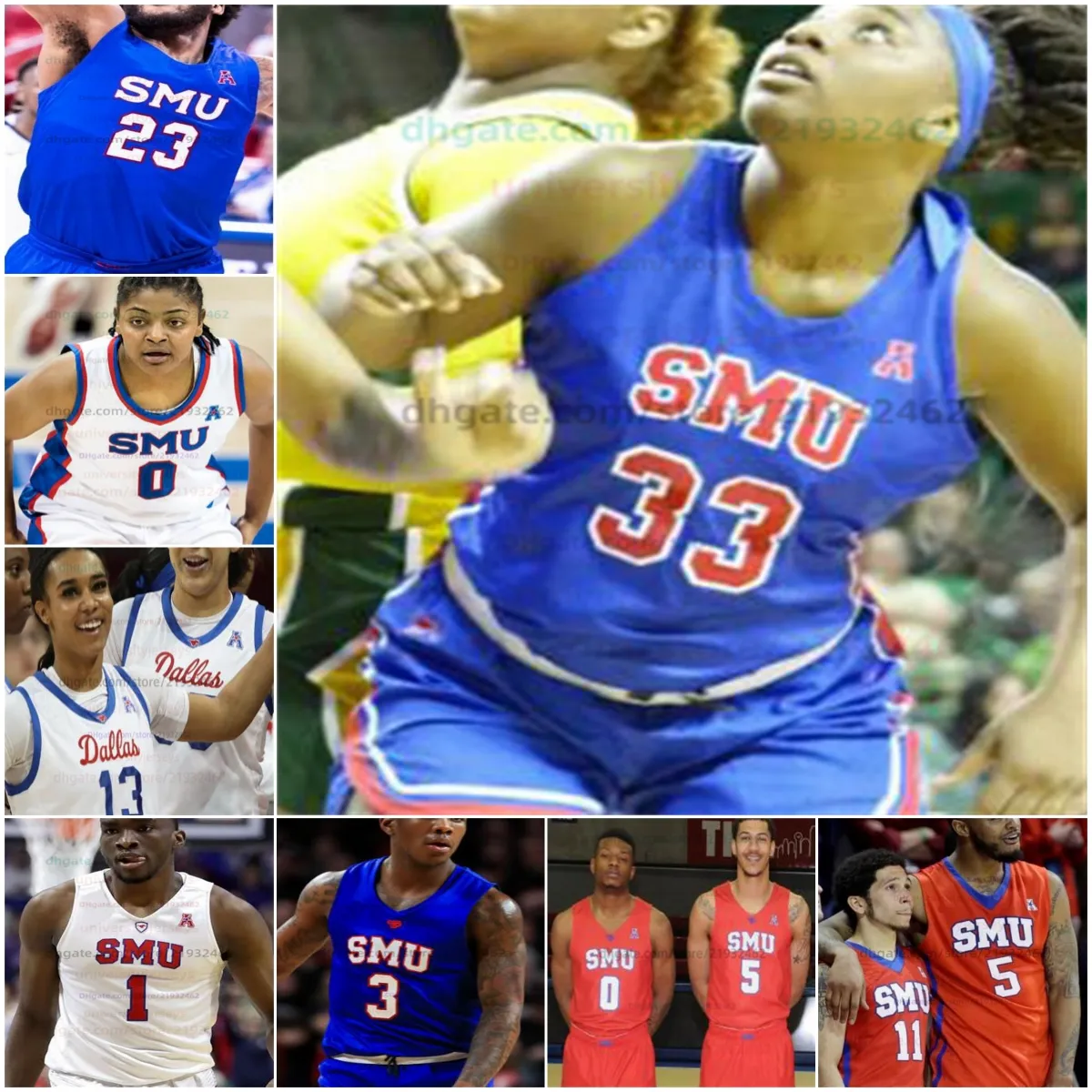 Jersey de baloncesto SMU Mustangs personalizado Jersey cosido de la NCAA Cualquier nombre Número Hombres Mujeres Jóvenes Bordado Zhuric Phelps Jalen Smith Mo Njie Xavier Foster Feron Hunt