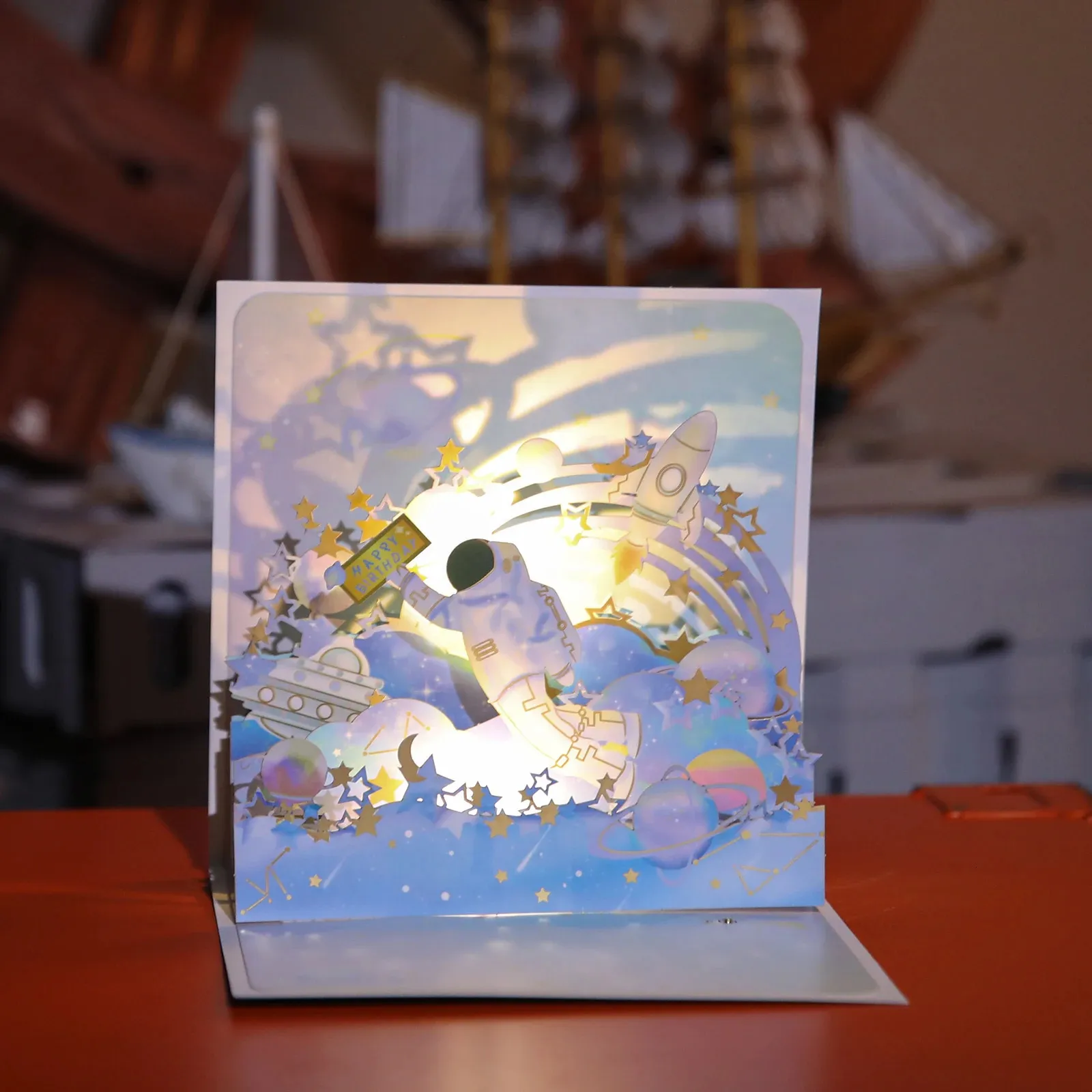 3D Birthday Cards Musical Pop Up Greeting Card With LED Light And Music ...
