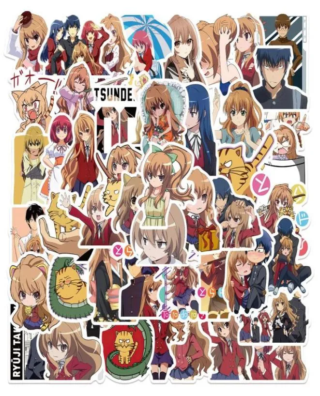 50 Stuks Japanse Anime Tijger Draak Sticker Toradora Stickers Graffiti Kinderen Speelgoed Skateboard Auto Motor Fiets Sticker Decals Who2793339