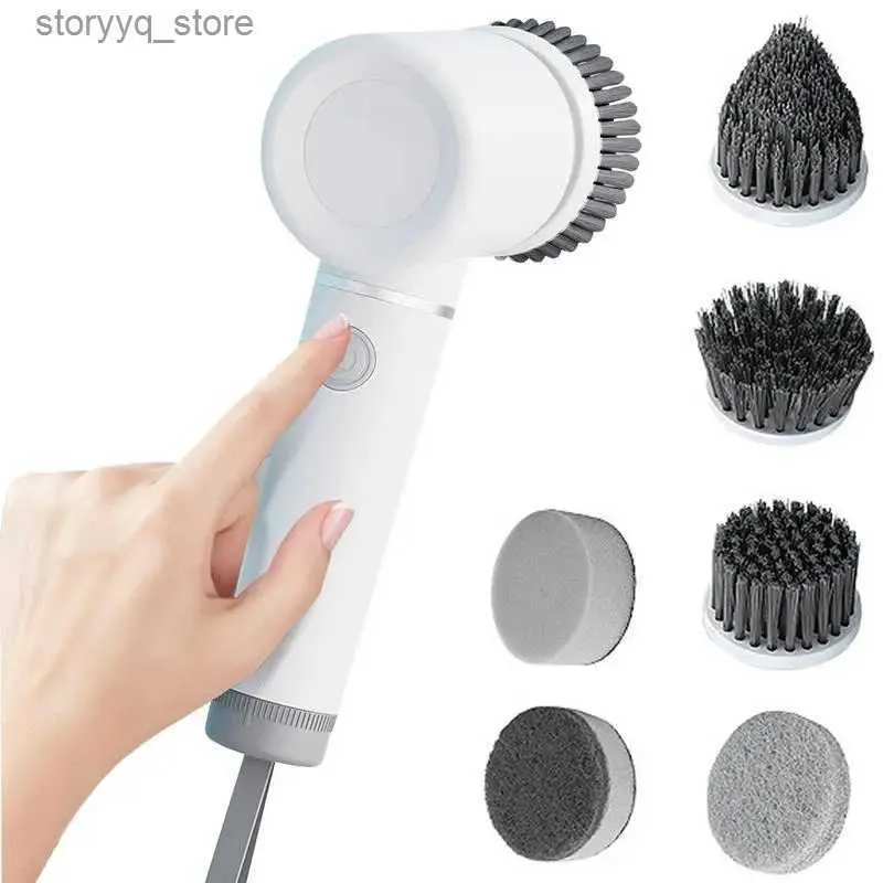 Temizlik Fırçaları Ev Temizlik Fırçası Mutfak Gadgetları Ev Kablosuz Temizlik Ürünleri Ev Gadgets Elektrikli Spin Scrubberl240304