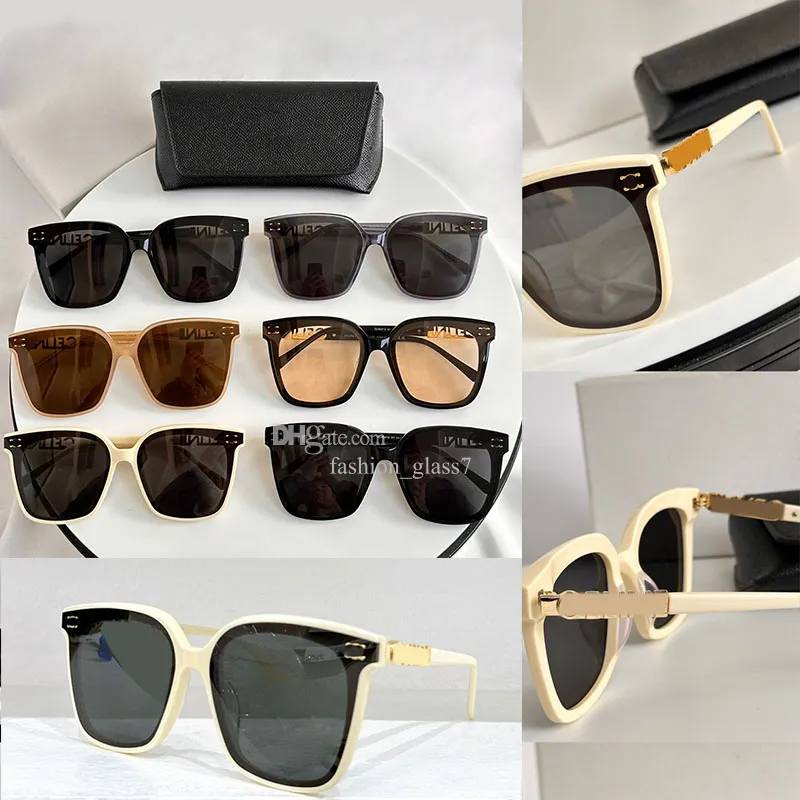 DAMMA SUPPIZEA OVA RAMME SUNGLASSES Lyxiga linser UV400 Resistenta glasögon Designer Fashionabla ljusfärgade dekorativa glasögon med Box CL40416