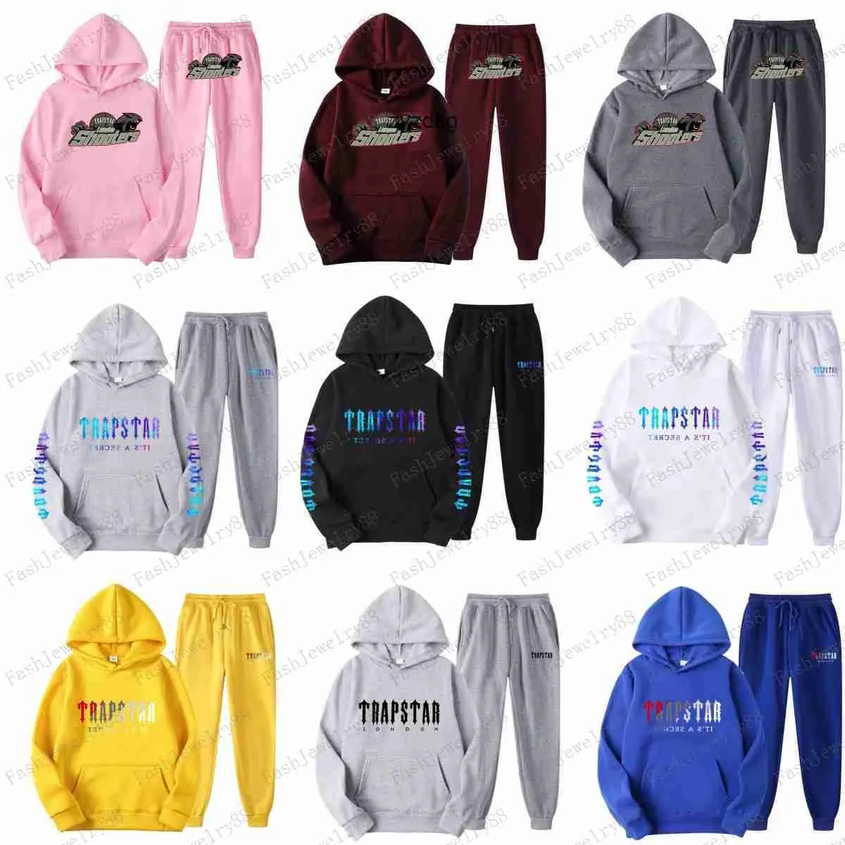 Trapstar survêtement noir hommes sweat à capuche survêtement trapstar hommes sportswear designer sweat à capuche hommes pantalons ensemble course basket-ball 2 pièces ensemble lâche femmes costume à manches longues