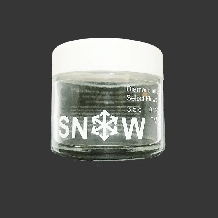 Videz les pots en verre de la marque SNOW 60ML CUSTOM JetFuel Gelato récipient en verre de fleur de qualité supérieure pot scellé