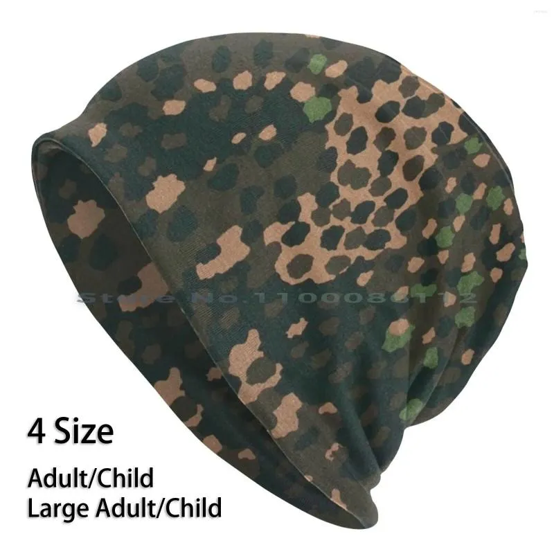 Berets Pea Dot Camo Gorros Chapéu de Malha Wwii Wehrmacht Ss Camuflagem Exército Militar Alemanha Brimless Malha Skullcap Presente