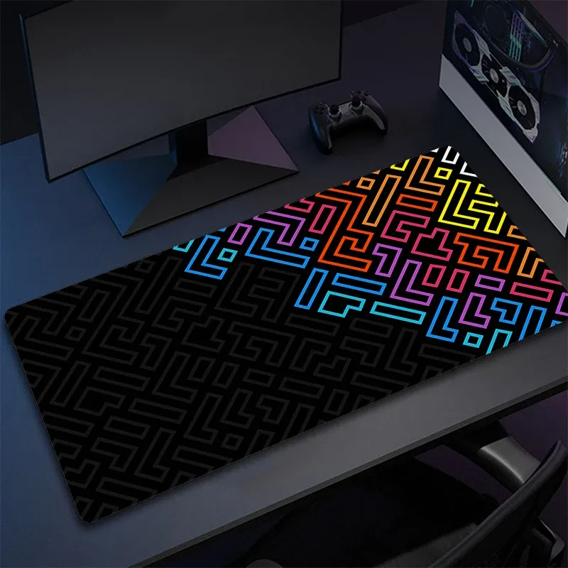 Pads Einfache Linie Mauspad Abstraktion Kunst Spiel Mousepad Gamer Gummi Computerzubehör Großes Gaming-Mauspad Rutschfeste Schreibtischunterlage