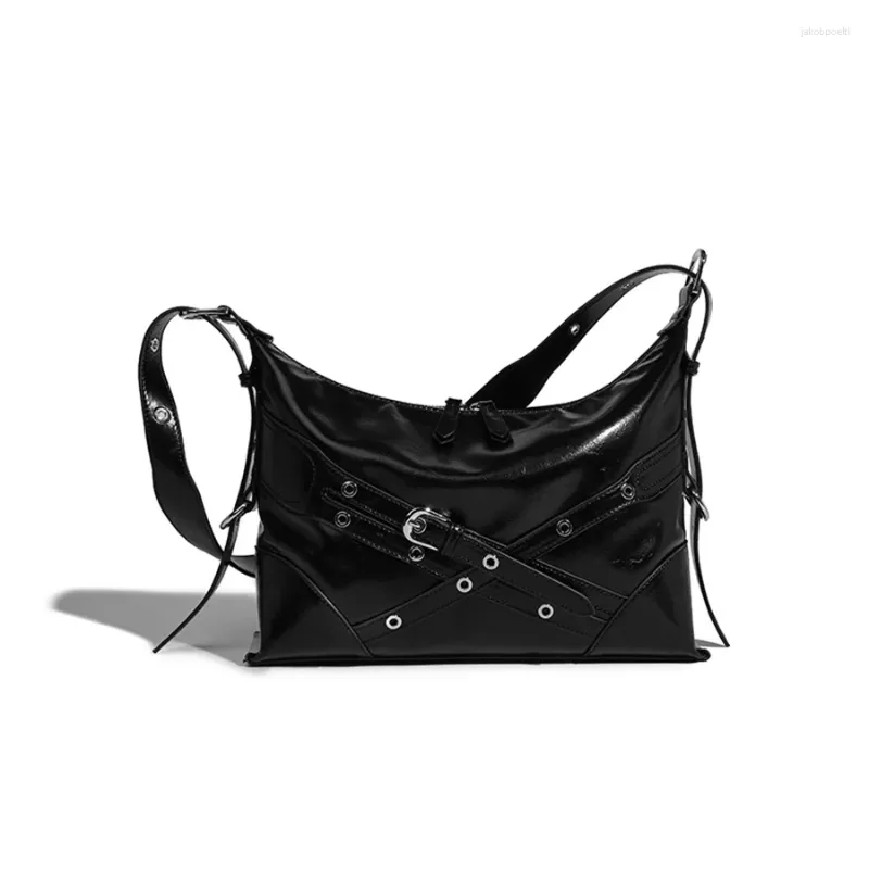 Sacos de noite Casual Punk Tote Bolsa Grande Capacidade Feminina Moda Couro Macio Crossbody Retro Commuter Ombro Underarm Bolsa