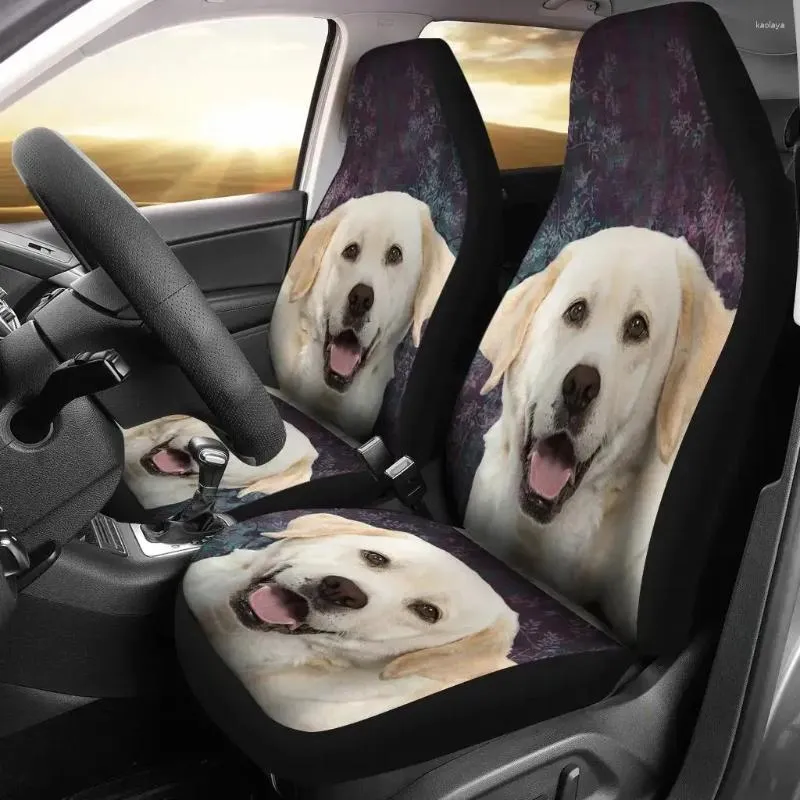 Capas de assento de carro Labrador Retriever Print Set 2 Pc Acessórios Capa