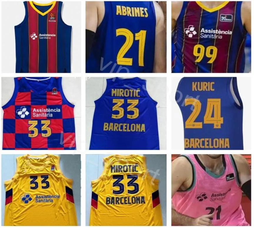 Basquete Lassa 33 Nikola Mirotic Jerseys Homem 22 Cory Higgins 0 Brandon Davies 8 Adam Hanga 21 Alex Abrines 30 Victor Claver 24 K5579164