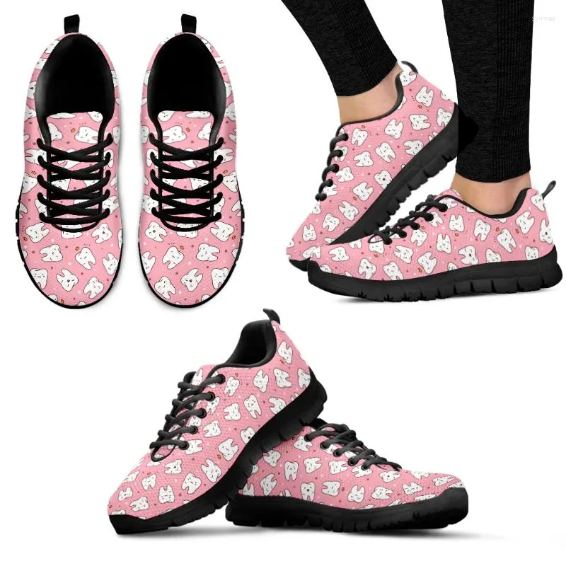 Casual Shoes INSTANTARTS Pink Cartoon Design Fashion Sneakers Comfortable Breathable Soft Causal