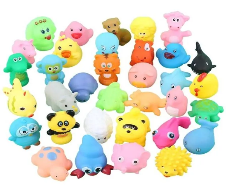 Baby Bath Toys Water Play Equipment Dusch Water Fun Floating Squeaky Yellow Rubber Duck Cute Animal Babys Duschar Gummi Waters 3101049