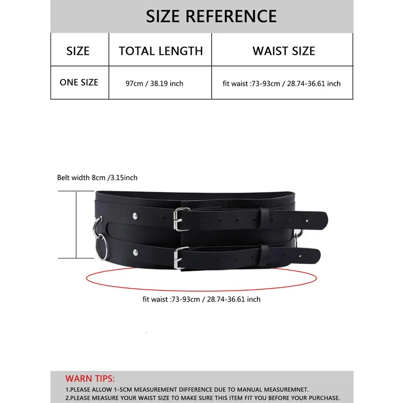 Leather Harness Belt with Sculpted Buckle, Size Large Leather Body Harness Belt: Adjustable Chest Strap, Arty  main image 4