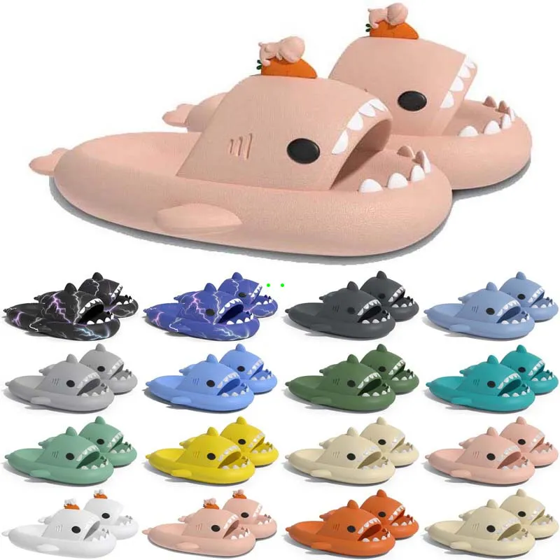 Frete Grátis Designer Shark Slides Sandália GAI Slipper Sliders para Homens Mulheres Sandálias Slide Pantoufle Mules Mens Womens Chinelos Treinadores Sandles Color48