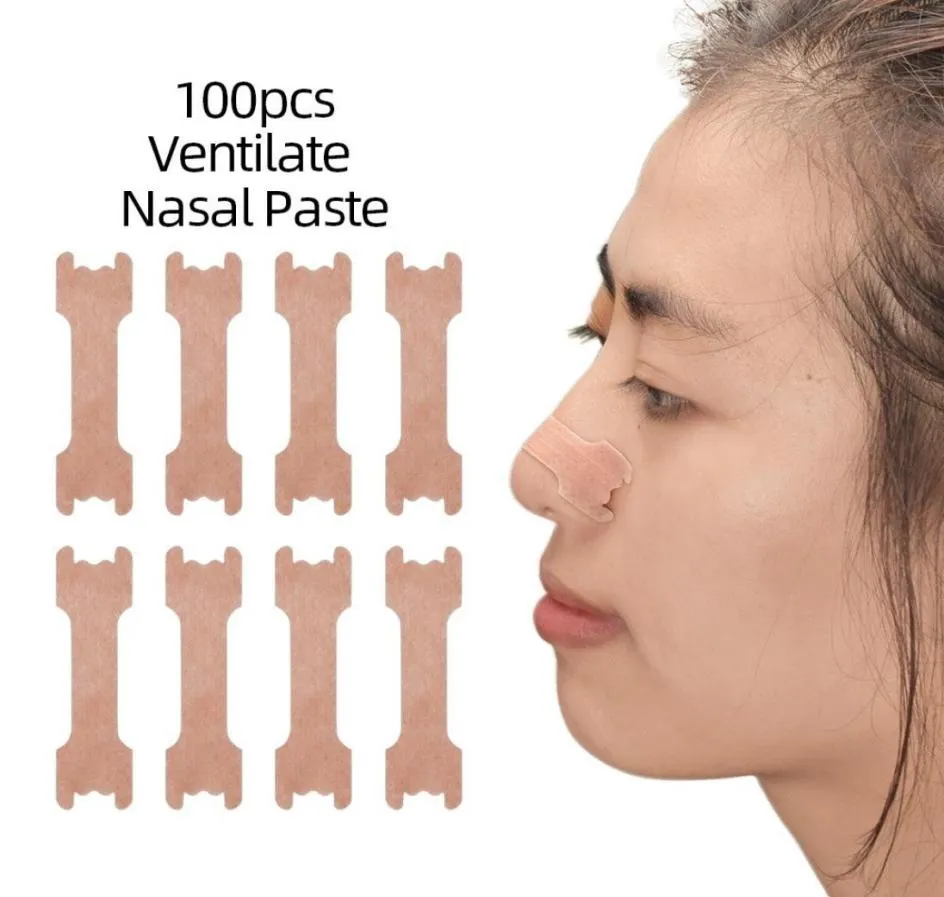 100pcsアンチノーティングストリップは、より良い呼吸のために鼻のストリップをいびきをかけるのをやめるために正しい方法で呼吸するのが簡単です8873476