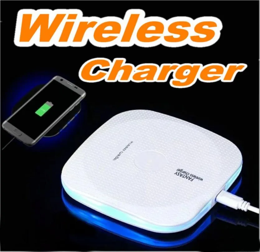 Ny ankomst QI Wireless Charger för iPhone X 10W Fast Charging Pad för Samsung Note 8 Galaxy S8 Plus S7 Edge Mobiltelefonladdare8479990