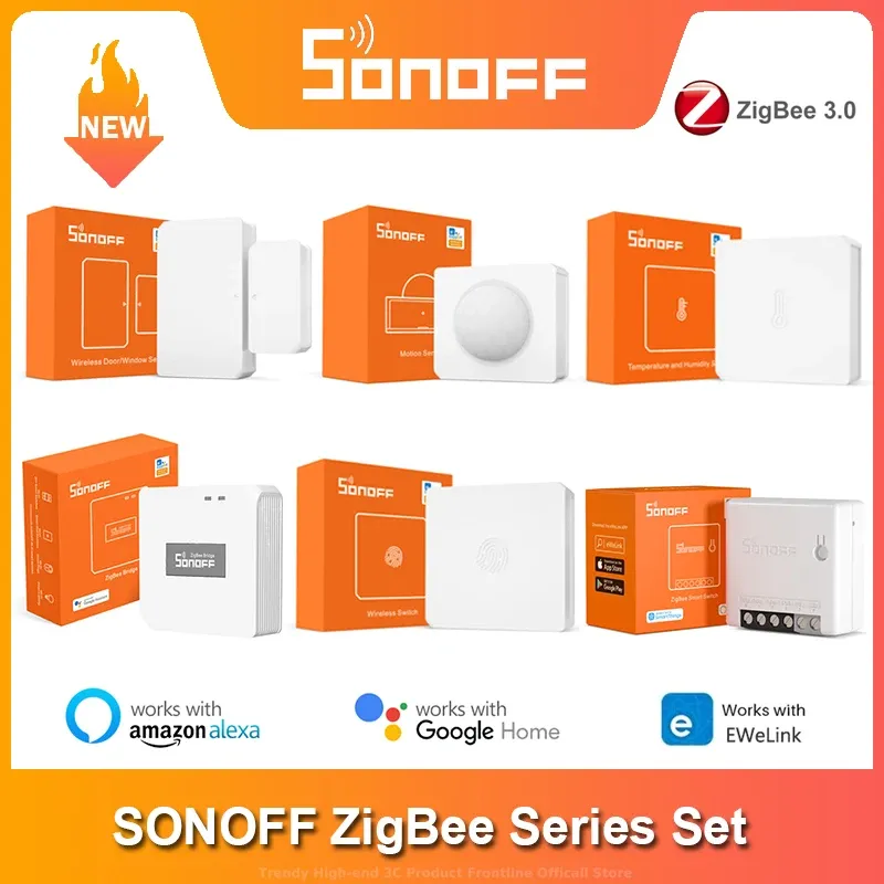 Kontrollieren Sie Sonoff Zigbee Bridge / drahtlose Schalter / Temperatur und Luftfeuchtigkeit / Bewegung / drahtloses Türfenster / Zbmini über Alexa Google Home