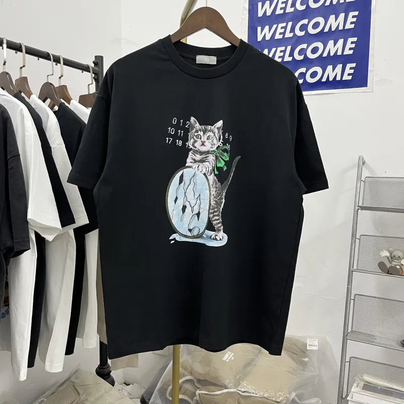 남성용 Tshirts 여름 느슨한 착용 면화 인쇄 티셔츠 탑 2024SS