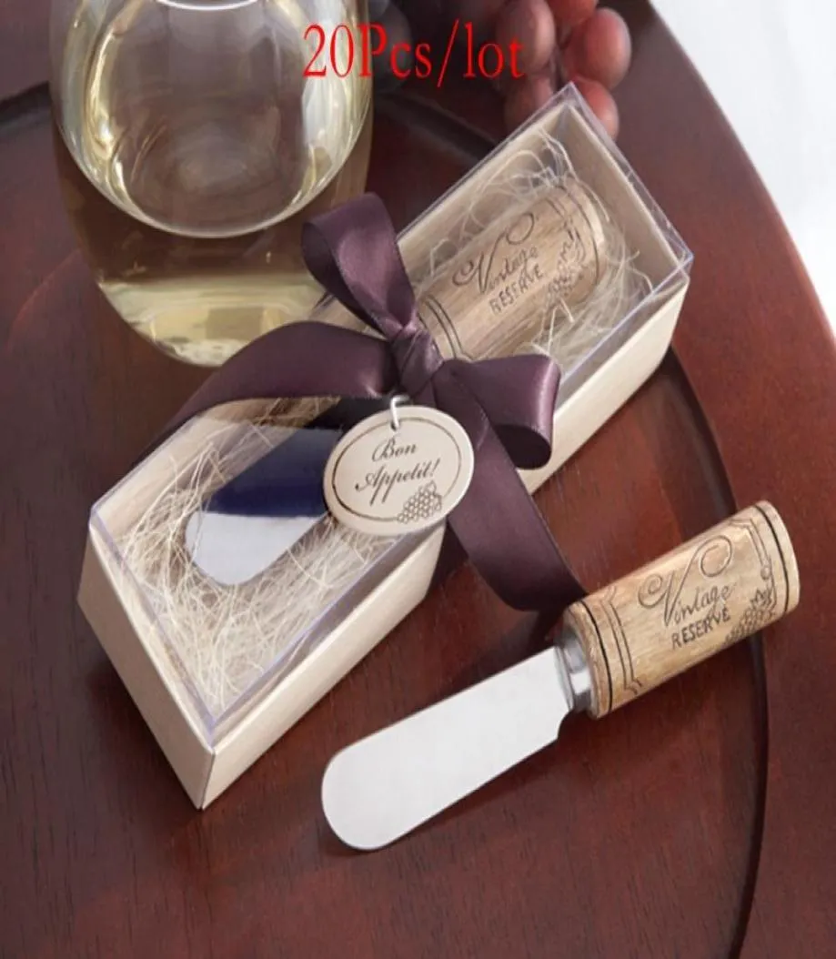 Cheese knife Wedding door gift of Vintage Reserve StainlessSteel Spreader Favor with Wine Cork Handle For Bridal Shower favors an3365915